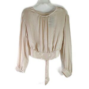 H&M - Champaigne Long Sleeve Tie Back Blouse - Size Small